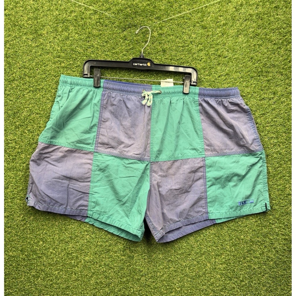 Vintage Hobie Swim Trunks Mens 3XL Checkered Colorblock Mesh Lined Nylon y2k 90s